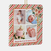 Ornement En Céramique Joyeux Noël Photo Collage Cute Custom 2 Côté (Droite)