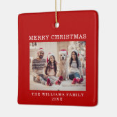 Ornement En Céramique Joyeux Noël Simple Fête Rouge (Gauche)