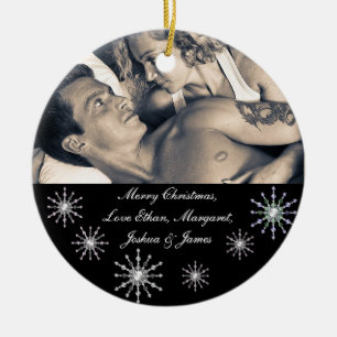 Ornement En Céramique Joyeux Noël Snowflakes