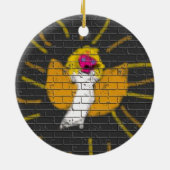 Ornement En Céramique Joyeux Noël Sun Moon Angel, Art by Kids :) (Dos)