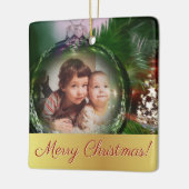 Ornement En Céramique Joyeux Noël Unique Amusant Bauble Cadre photo (Gauche)