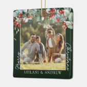 Ornement En Céramique Joyeux Noël vert de la forêt (Gauche)