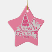 Ornement En Céramique Joyeux Noël Y2K 2022 Rose (Droite)