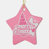 Ornement En Céramique Joyeux Noël Y2K 2022 Rose (Gauche)