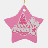 Ornement En Céramique Joyeux Noël Y2K 2022 Rose (Dos)