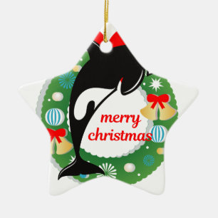 Ornement En Céramique joyeux orque de noël