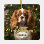 Ornement En Céramique Joyeux Pawlidays Chien Chien Chien Chien Chien Chi (Devant)