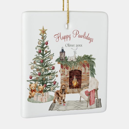 Ornement En Céramique Joyeux Pawlidays Chien Design - Cocker Spaniel (Droite)