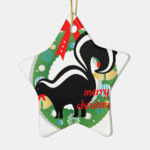 Ornement En Céramique joyeux skunk de noël (Gauche)