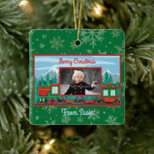 Ornement En Céramique Joyeux train de Noël