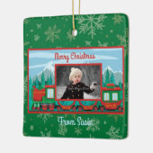 Ornement En Céramique Joyeux train de Noël (Gauche)