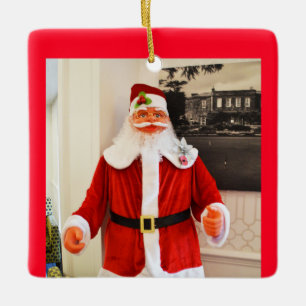 Ornement En Céramique Joyeux voeux de Noël de Père Noël
