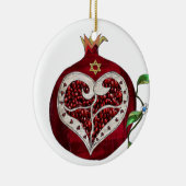 Ornement En Céramique Judaica Pomegranate Heart Hanoukka Rosh Hashanah (Droite)