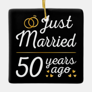 Ornement En Céramique Just Married 50 Years Ago II