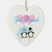 Ornement En Céramique Just Married - Personnalisable (Droite)