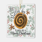 Ornement En Céramique juste Rollin by pour vous souhaiter un joyeux Noël (Gauche)