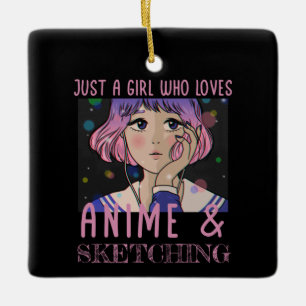 Ornement En Céramique Juste une fille qui aime l'anime et le dessin