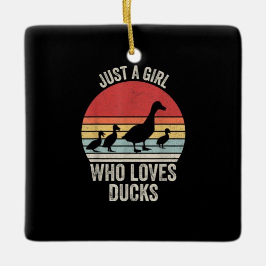 Ornement En Céramique Juste Une Fille Qui Aime Les Canards Propriétaire (Devant)