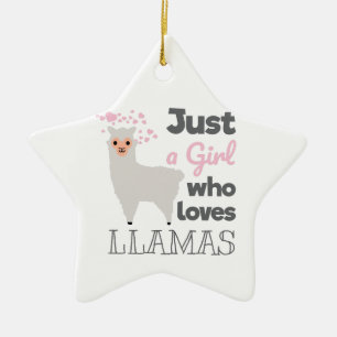 Ornement En Céramique Juste une fille qui aime les lamas