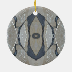 Ornement En Céramique Kaleidoscope Design Motif clair et gris foncé