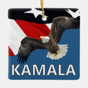 Ornement En Céramique Kamala avec aigle et drapeau