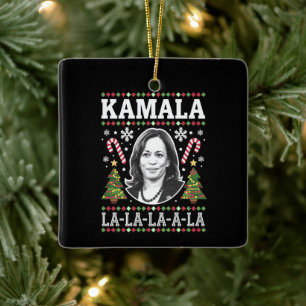 Ornement En Céramique Kamala Harris 2024 Comma de Noël La Xmas