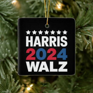 Ornement En Céramique Kamala Harris Walz, Présidente Vice-Présidente