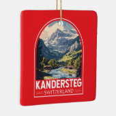 Ornement En Céramique Kandersteg Suisse Travel Art Emblem (Droite)