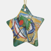 Ornement En Céramique Kandinsky rouge ovale Abstraite oeuvre d'art vert (Gauche)