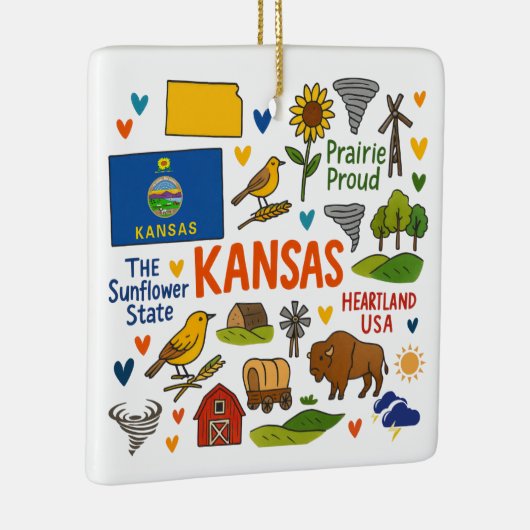 Ornement En Céramique Kansas Custom Family Trip Christmas (Droite)