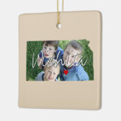 Ornement En Céramique Kansas State Photo insert and town name (Gauche)