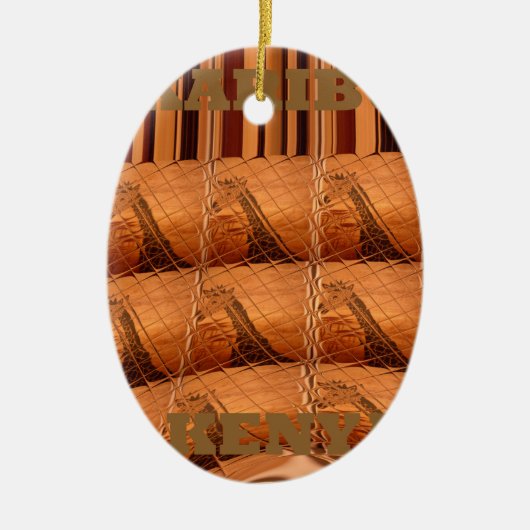 Ornement En Céramique Karibu Giraffe Hakuna Matata Chic Art Moderne Col (Devant)