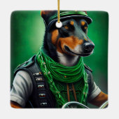 Ornement En Céramique Kelpie australienne conduite vélo St. Patrick's Da (Dos)