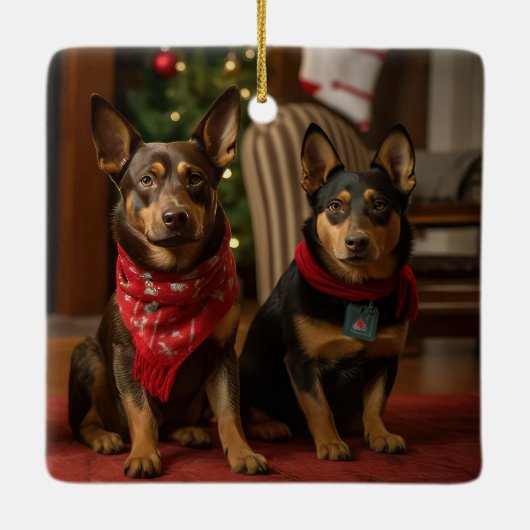 Ornement En Céramique Kelpie australienne près de la cheminée Noël (Dos)