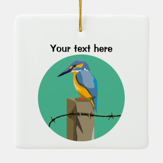 Ornement En Céramique Kingfisher Bird (Dos)