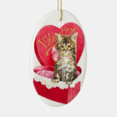 Ornement En Céramique Kitten dans Candy Box (Droite)