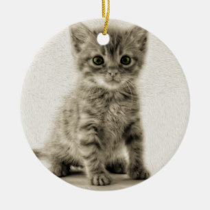 Ornement En Céramique Kitty tigré