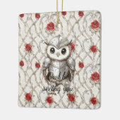 Ornement En Céramique Knight Owl in Shining Armor Red Roses Seeing You (Gauche)