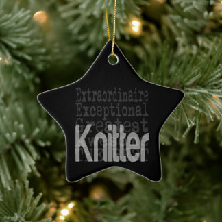 Ornement En Céramique Knitter Extraordinaire