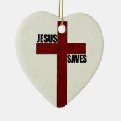 Ornement En Céramique La croix chrétienne avec Jésus économise (Droite)