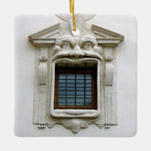 Ornement En Céramique La fenêtre de la Bibliotheca Hertziana. Rome - orn