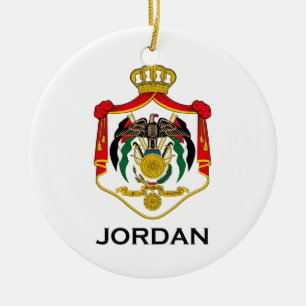 Ornement En Céramique La JORDANIE - emblème/drapeau/manteau des