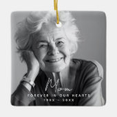 Ornement En Céramique La lumière reste | Photo personnalisée du Rose com (Devant)