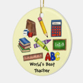 Ornement En Céramique La meilleure école d'enseignement du monde (Gauche)