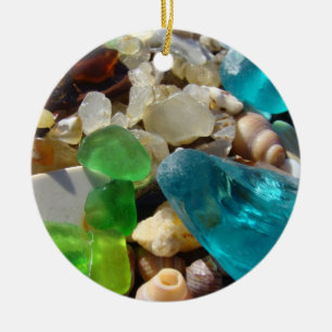 Ornement En Céramique La plage Seaglass ornemente des cadeaux de