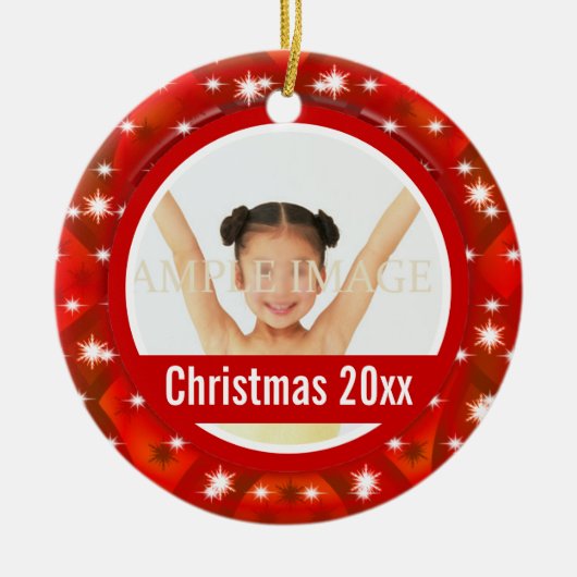 Ornement En Céramique La première photo de Noël personnalisent (Devant)