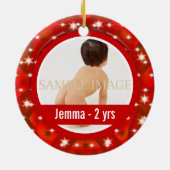 Ornement En Céramique La première photo de Noël personnalisent (Dos)