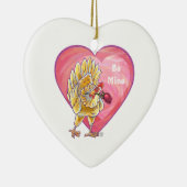 Ornement En Céramique La Saint-Valentin du poulet (Droite)