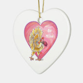 Ornement En Céramique La Saint-Valentin du poulet (Gauche)