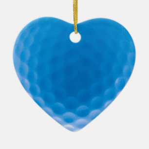 Ornement En Céramique La texture de boule de golf embrève le bleu